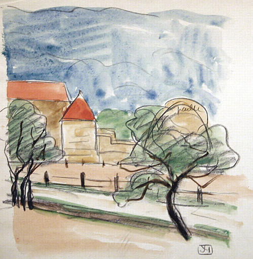 Ferme fortifiée : Château de Faulin (esquisse) [titre attribué]_0