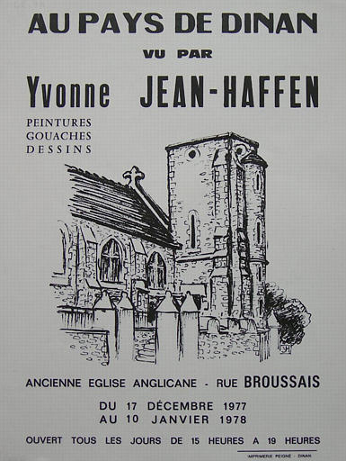 DINAN ; Eglise anglicane ; Au Pays de Dinan ; Du 17 décembre au 10 janvier 1978. (exposition Yvonne Jean-Haffen) [titre attribué]_0