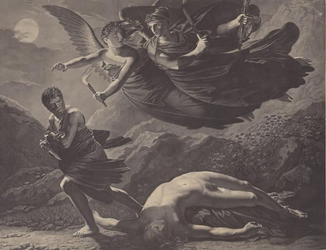 Reproduction de La Justice et La Vengeance divine poursuivant le Crime de Prud'hon (Musée du Louvre)_0