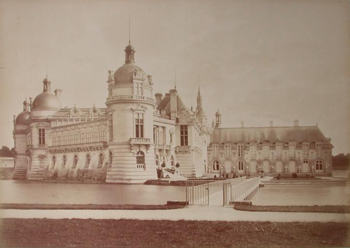 Le château de Chantilly vu du pont de la Volière. 1885. 144, A Chalot, 1885