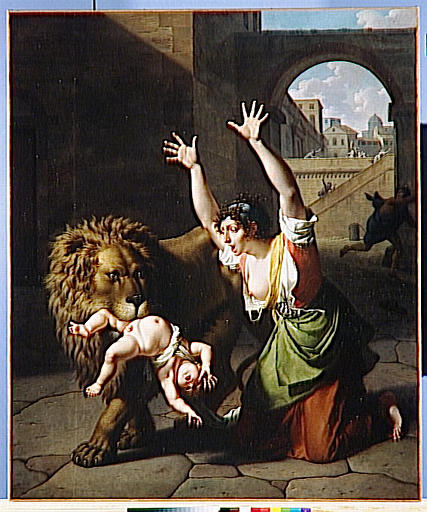 LE LION DE FLORENCE, dit au Salon : TRAIT SUBLIME DE MATERNITE DU SIECLE DERNIER ARRIVE A FLORENCE_0