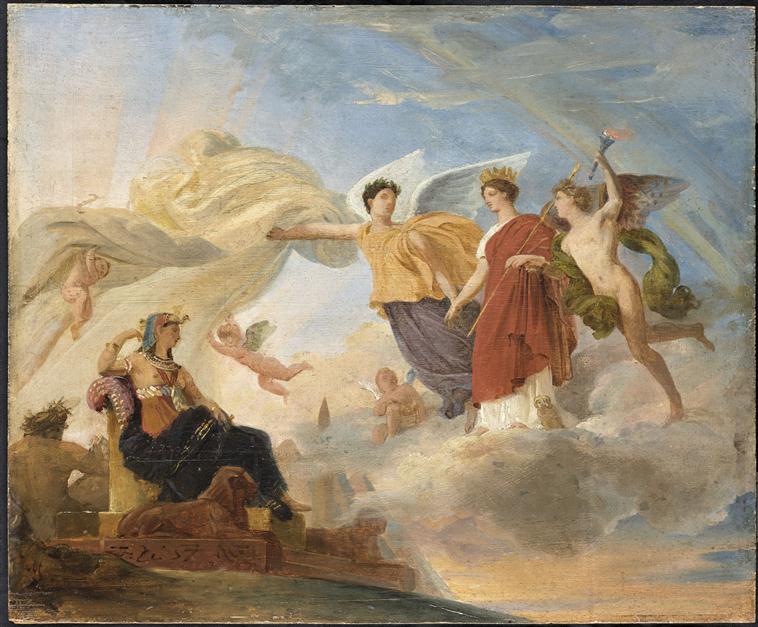 L'ETUDE ET LE GENIE DEVOILENT L'ANTIQUE EGYPTE A LA GRECE_0