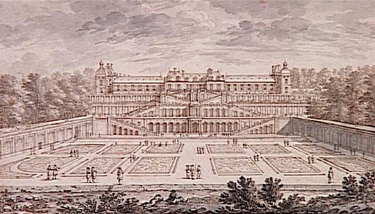 VUE DU CHATEAU DE SAINT GERMAIN EN LAYE, PARTIE DITE PAVILLON DE HENRI IV AVEC LES TERRASSES_0