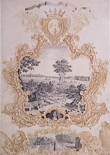 LE CHATEAU DE CHANTILLY ET LES ECURIES VUS DU COTE DE LA PELOUSE ET DE LA MENAGERIE_0