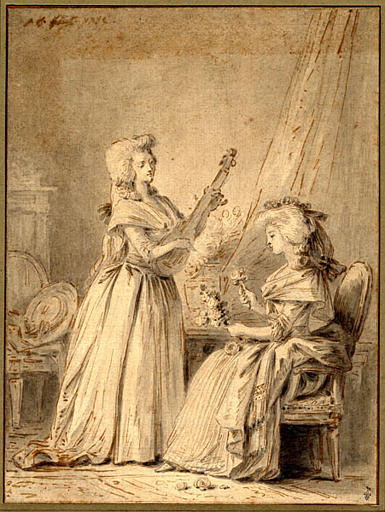DEUX FEMMES DONT L'UNE JOUE DE LA GUITARE_0