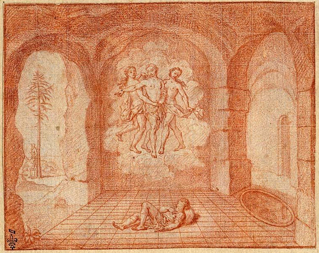 EPISODE DES AMOURS PASTORALES DE DAPHNIS ET CHLOE : SONGE DE DAPHNIS, APPARITION DES TROIS NYMPHES_0