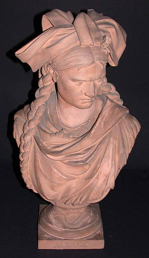 L'Alsace (buste de femme en costume alsacien), Jean Louis Gregoire, 1872