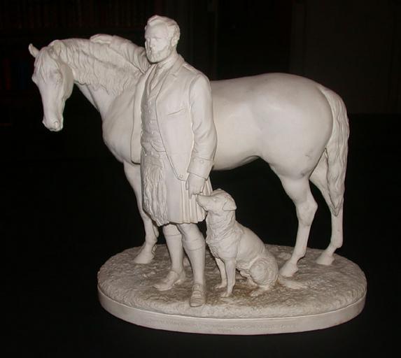 Statuette : John Brown with the Pony Flor and the Collie Sharp, Joseph-Edgar Boehm, 1869