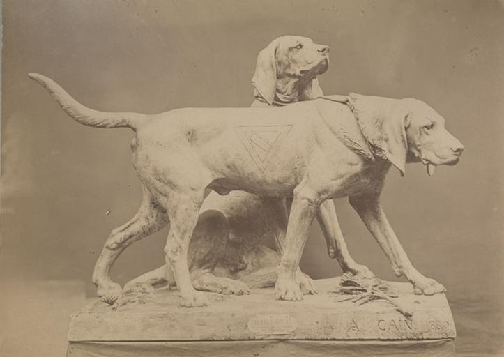 Deux des chiens de Chantilly par Auguste Cain_0