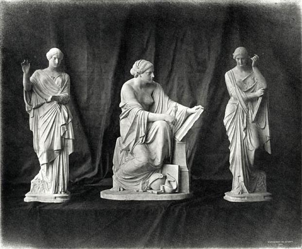 Céramiques de Sèvres : trois figures en biscuit : la Parole, la Science, l'Ecriture, par J. Klagmann.1855, Louis Rémy Robert, 1855