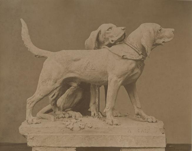 Groupe de chiens par Auguste Cain_0
