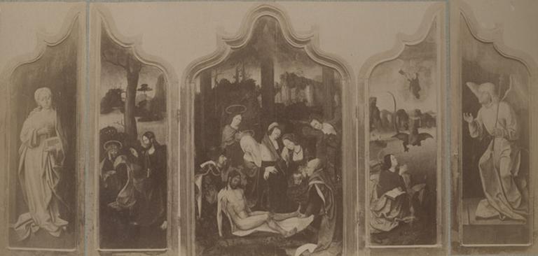 Reproduction d'un triptyque flamand avec la Déposition de Croix_0
