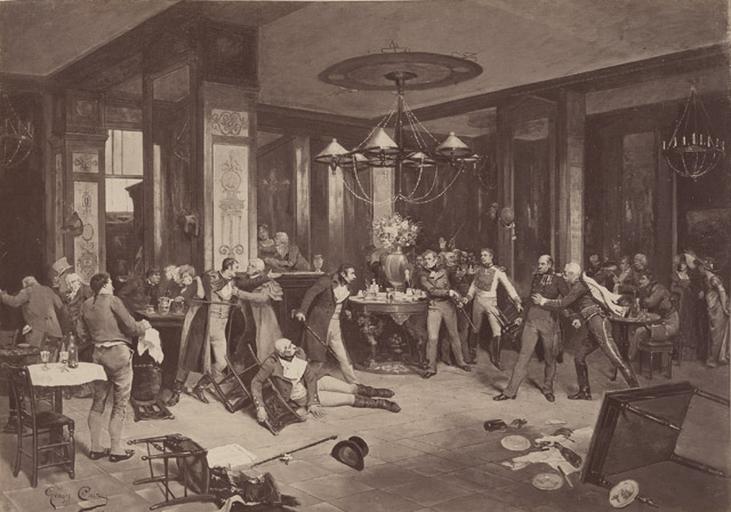 Reproduction d'après Georges Cain.1882, rixe dans un café_0