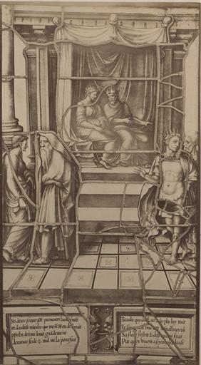 Vitrail de la Galerie de Psyché au château de Chantilly, provenant d'Ecouen : le roi et la reine parents de Psyché. 3_0