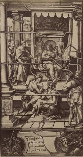 Vitrail de la Galerie de Psyché au château de Chantilly, provenant d'Ecouen : le roi annonce la nouvelle à la reine. 5_0