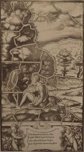Vitrail de la Galerie de Psyché au château de Chantilly, provenant d'Ecouen : Psyché et Pan. 20_0