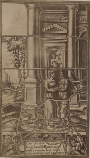 Vitrail de la Galerie de Psyché au château de Chantilly, provenant d'Ecouen : Vénus envoie Psyché chez Proserpine. 31_0