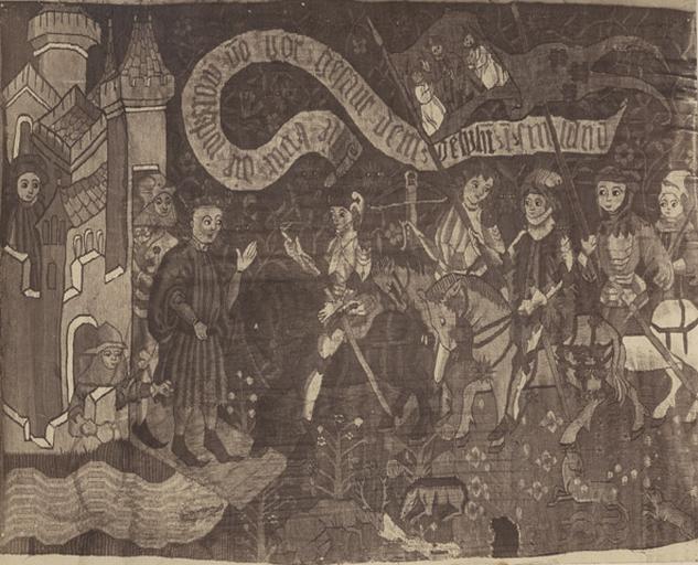 Tapisserie représentant Jeanne d'Arc, trouvée à Lausanne par le M.s d'Azeglio, provenant sans doute du butin fait à Morat_0