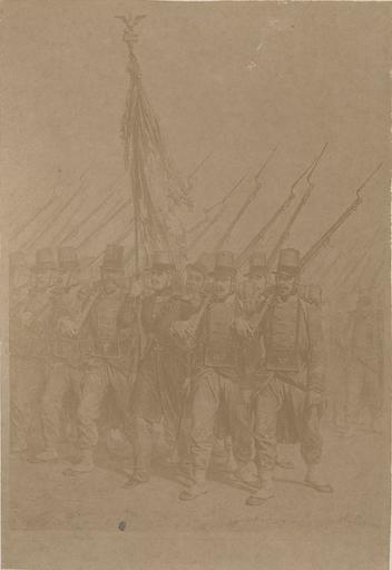 Reproduction d'après Raffet : le porte-drapeau. Algérie_0