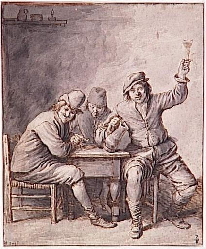 Paysans rassemblés autour d'une table_0