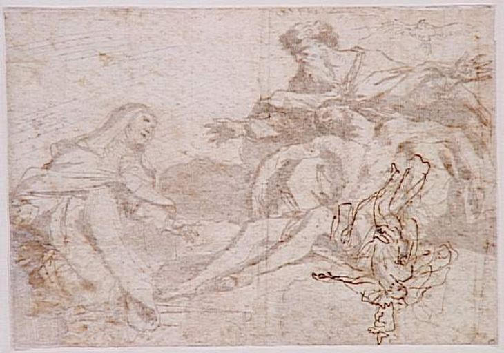 La Trinité adorée par une femme agenouillé (recto) ; La Trinité (verso)_1