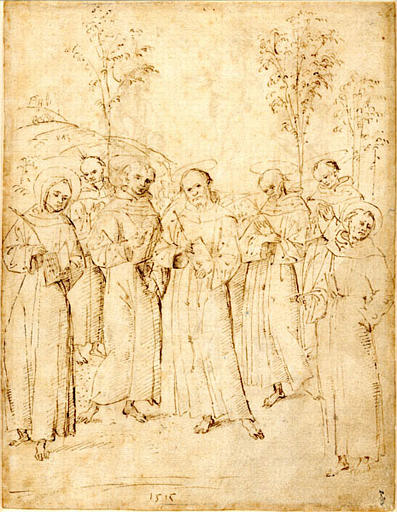 Saint François et ses premiers compagnons (recto) ; Crucifixion, vue de ville (verso)_0