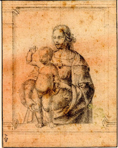 La Vierge à l'Enfant, dans un encadrement d'architecture_0