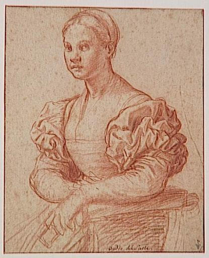 Portrait de jeune femme assise, de trois-quarts vers la gauche_0