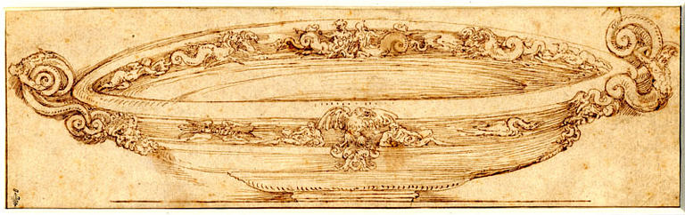 Coupe ou vasque ornée des attributs de Jupiter et de Vénus, de tritons et de monstres marins_0