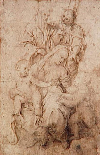 Vierge à l'Enfant avec le petit saint Jean et deux saints_0