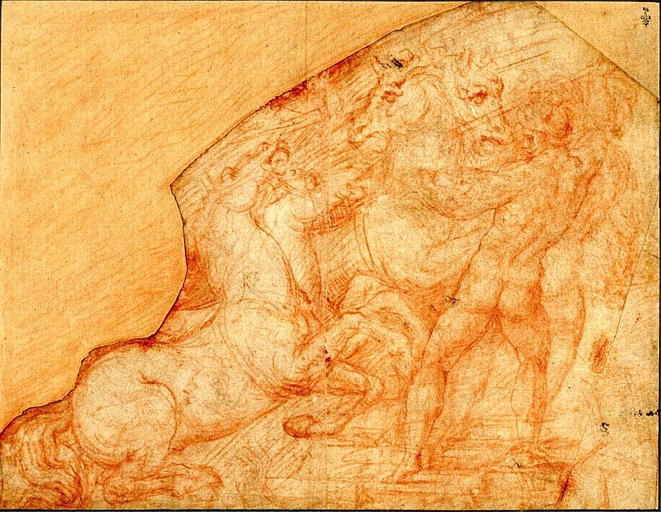 Hermès ( ? ) coiffé du pétase ailé, et un homme nu combattant à la lance quatre chevaux_0