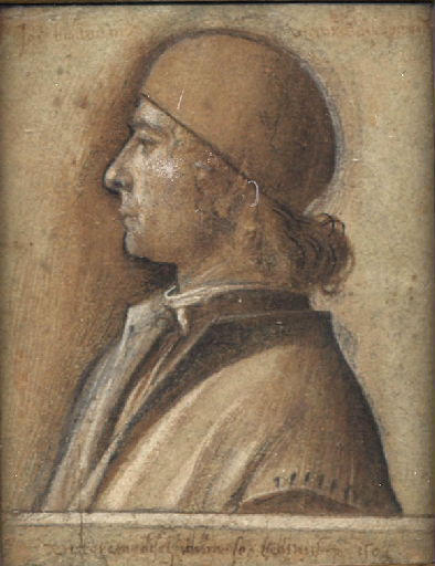 Portrait d'homme en buste de profil vers la gauche, coiffé d'une calotte (Vittore Belliniano)_0