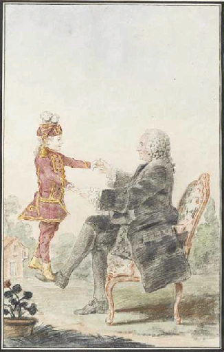Mr Melin, riche notaire de Paris et le jeune Des Gravières, son petit fils_0