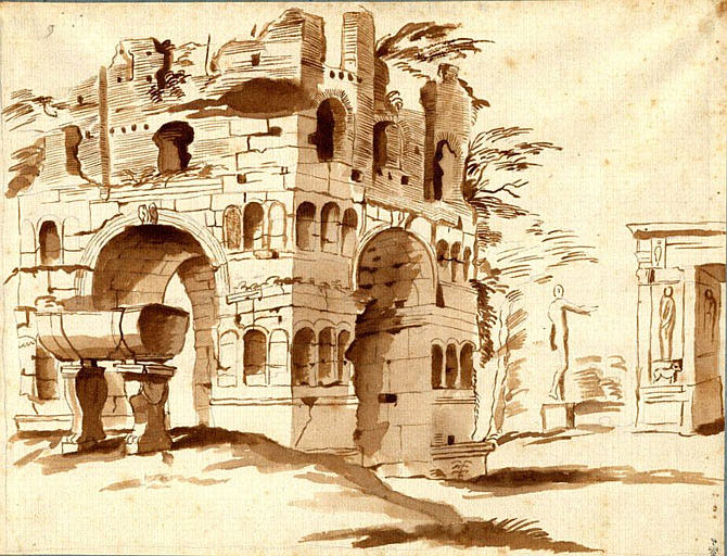 Vue de l'arc Janus quadrifons à Rome_0