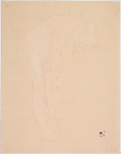 FEMME NUE PENCHEE EN AVANT ET DE PROFIL VERS LA DROITE_0