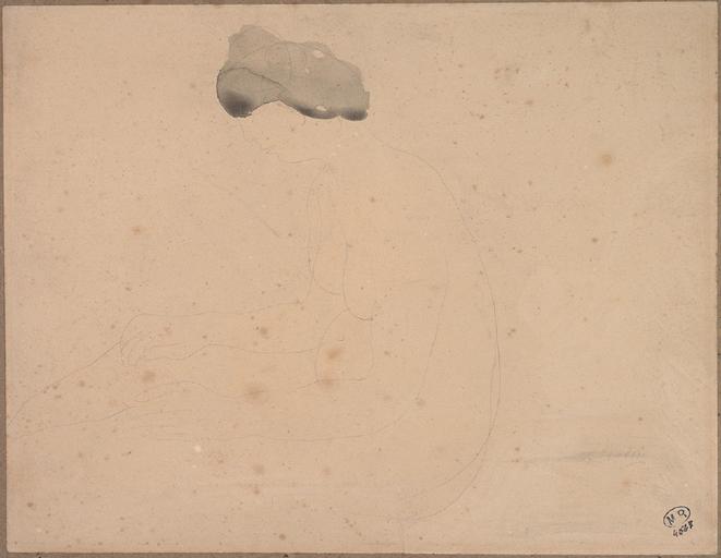 FEMME NUE ASSISE, DE PROFIL VERS LA GAUCHE_0