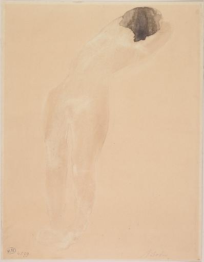 FEMME NUE ALLONGEE, LES BRAS REPLIES SOUS LA NUQUE_0