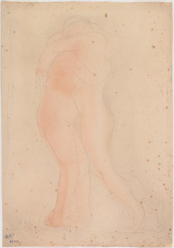 COUPLE SAPHIQUE ENLACE DEBOUT ET DE PROFIL, JAMAIS PLUS NOUS NE CONNAITRONS LE GOUT SIAPRE DE SES BAISERS (LE JARDN DES SUPPLICES D'OCTAVVE MIRBEAU, 1902)_0
