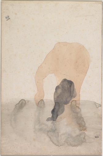 FEMME NUE PENCHEE EN AVANT, LA CHEVELURE TOMBANTE, ELLE SEMBLAIT REVENIR D'UN LONG, D'UN ANGOISSANT SOMMEIL (LE JARDIN DES SUPPLICES D'OCTAVE MIRBEAU.1902)_0