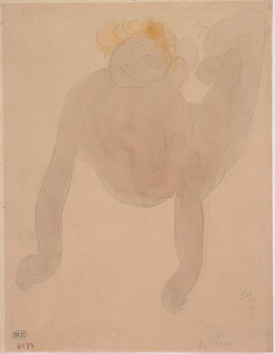 LA LUNE, FEMME NUE ALLONGEE SUR LE VENTRE ET DRESSE SUR LES MAINS_0