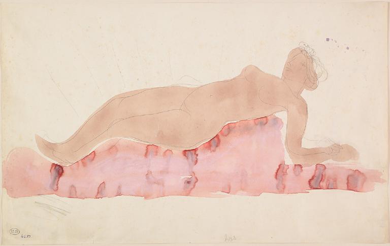 FEMME NUE ALLONGEE, DE PROFIL VERS LA GAUCHE_0