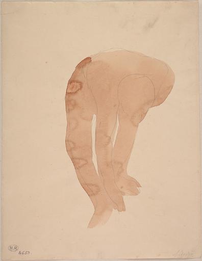 FEMME NUE DE FACE ET PENCHEE EN AVANT_0