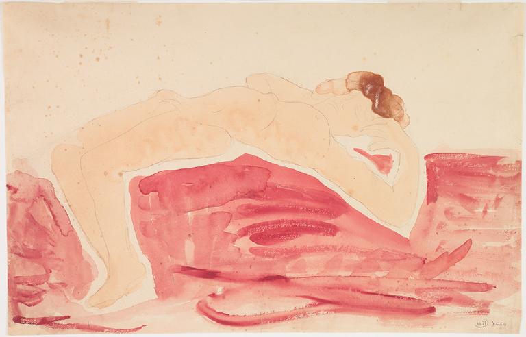 FEMME NUE ALLONGEE, DE PROFIL VERS LA GAUCHE_0
