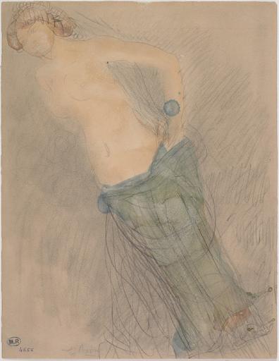 FEMME EN DIAGONALE, NUE JUSQU'A LA TAILLE_0