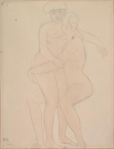 COUPLE SAPHIQUE, L'UNE EST ASSISE SUR LES GENOUX DE L'AUTRE_0