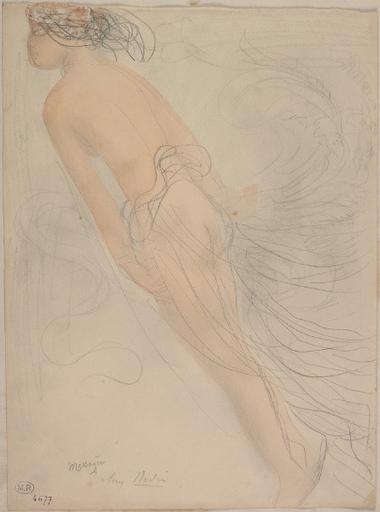 MESSAGERE, FEMME S'ENVOLANT DANS LES VOILES VERS LA GAUCHE_0