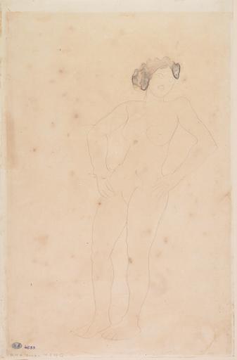 FEMME NUE DEBOUT, LES MAINS AUX HANCHES_0