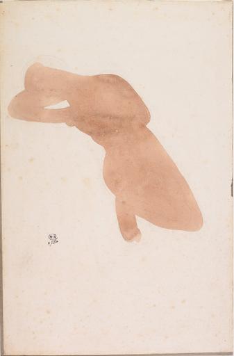 'FEMME AGENOUILLEE PENCHEE SUR LE COTE, LA TETE CONTRE UN BRAS.''ET TELLE EST L'INVULNERABLE BEAUTE DE SON CORPS'' (LE JARDIN DES SUPPLICES D'OCTAVE MIRBEAU, 1902)'_0