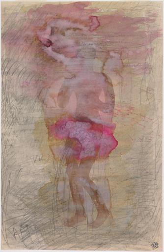 FEMME NUE DEBOUT UNE MAIN SOUS UN SEIN_0