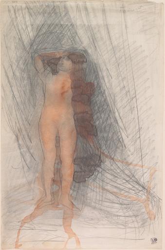 FEMME NUE DEBOUT, AUX CHEVEUX DENOUES_0